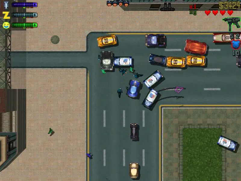 gta 2 - igra iz 1999, top-down prikaz Anywhere City sa bandama